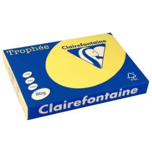PAPIER COULEUR A4 80 GRS JAUNE SOL CLAIREFONTAINE REF 1877C