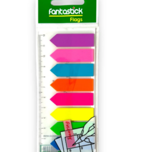 pochette d'index marques pages FANTASTICK 8 coul fluos Ass avec Mini règle