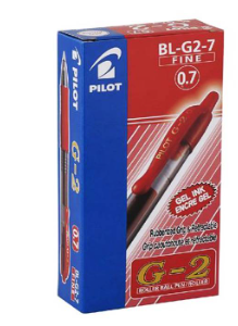 Stylo Gel Pilot G2 Rouge 0,7 mm
