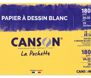 Paquet Canson Blanc 180G 24x32 cm - 10 Feuilles
